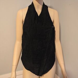 Helmut Lang Textured Viscose Racerback Vest M